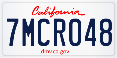 CA license plate 7MCR048
