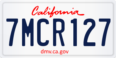 CA license plate 7MCR127