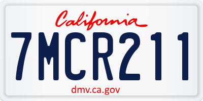 CA license plate 7MCR211