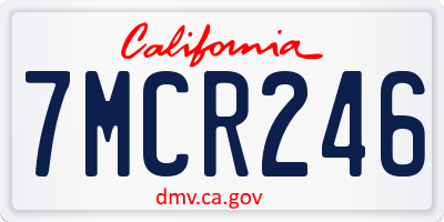 CA license plate 7MCR246