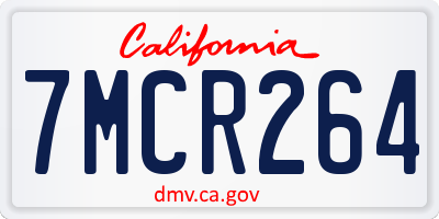 CA license plate 7MCR264