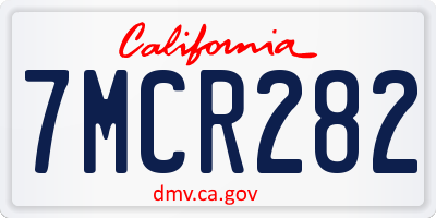 CA license plate 7MCR282