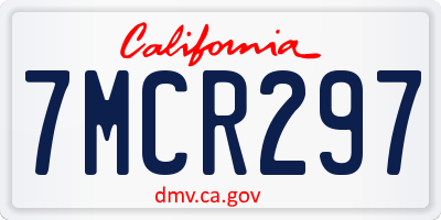 CA license plate 7MCR297