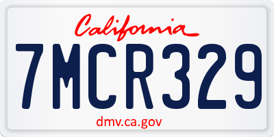CA license plate 7MCR329
