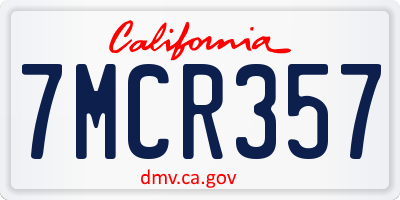 CA license plate 7MCR357