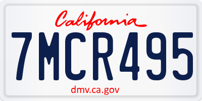 CA license plate 7MCR495