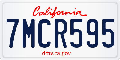 CA license plate 7MCR595
