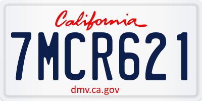 CA license plate 7MCR621