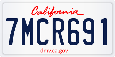 CA license plate 7MCR691