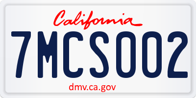 CA license plate 7MCS002