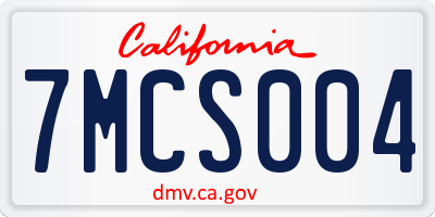 CA license plate 7MCS004