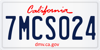 CA license plate 7MCS024