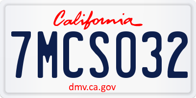 CA license plate 7MCS032