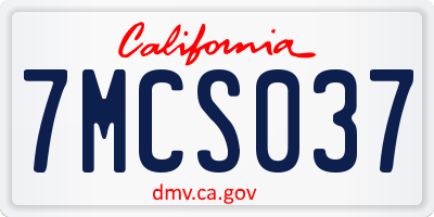 CA license plate 7MCS037