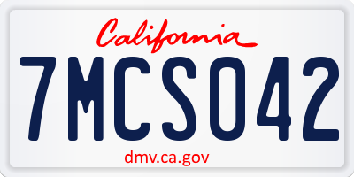 CA license plate 7MCS042