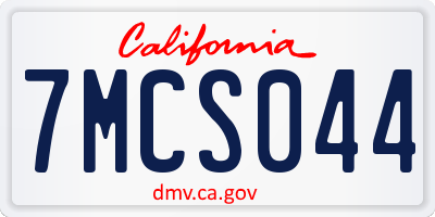 CA license plate 7MCS044