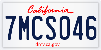 CA license plate 7MCS046