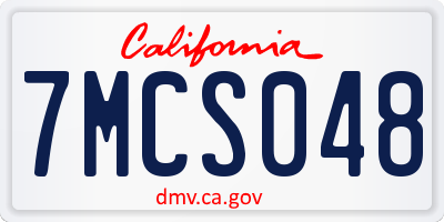 CA license plate 7MCS048