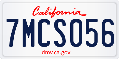 CA license plate 7MCS056