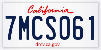 CA license plate 7MCS061