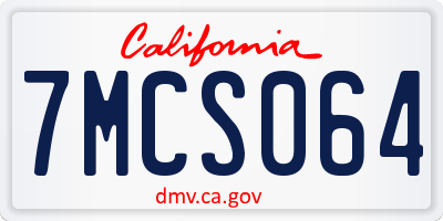 CA license plate 7MCS064