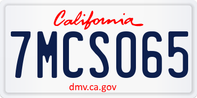 CA license plate 7MCS065