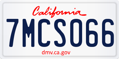 CA license plate 7MCS066