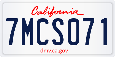 CA license plate 7MCS071