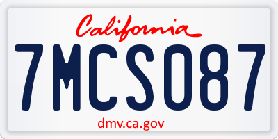 CA license plate 7MCS087