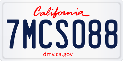 CA license plate 7MCS088