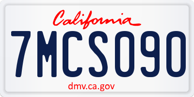 CA license plate 7MCS090