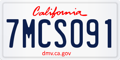 CA license plate 7MCS091
