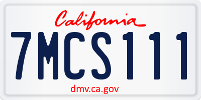 CA license plate 7MCS111