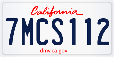 CA license plate 7MCS112