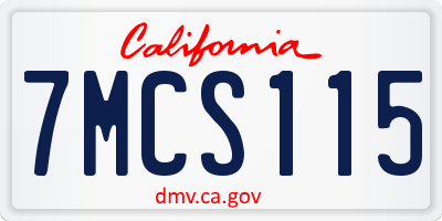 CA license plate 7MCS115