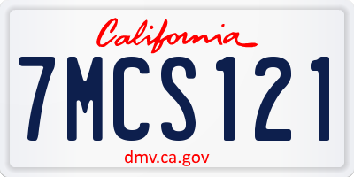 CA license plate 7MCS121