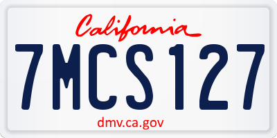 CA license plate 7MCS127