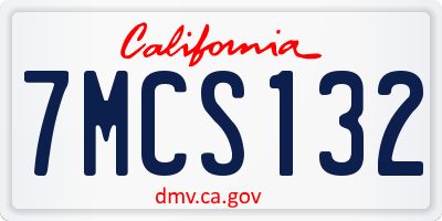 CA license plate 7MCS132