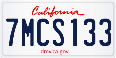 CA license plate 7MCS133