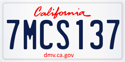 CA license plate 7MCS137