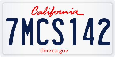 CA license plate 7MCS142