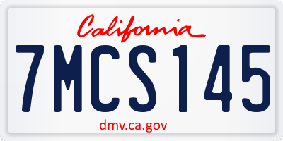 CA license plate 7MCS145