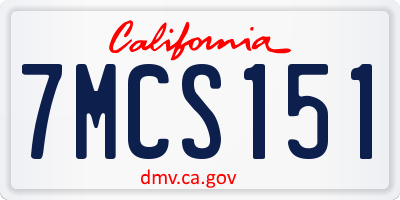 CA license plate 7MCS151