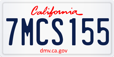 CA license plate 7MCS155