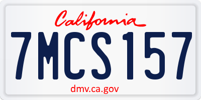 CA license plate 7MCS157