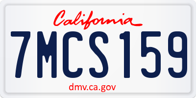 CA license plate 7MCS159