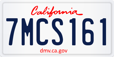 CA license plate 7MCS161