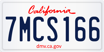 CA license plate 7MCS166