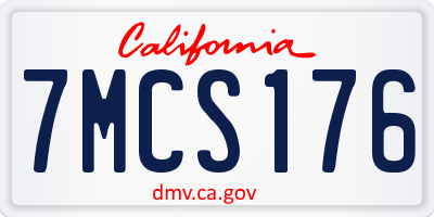 CA license plate 7MCS176