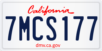CA license plate 7MCS177